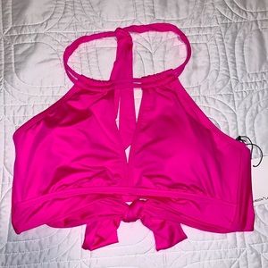 High Neck Halter Swim Top